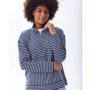 Striped Navy and White Women's Sweatshirt